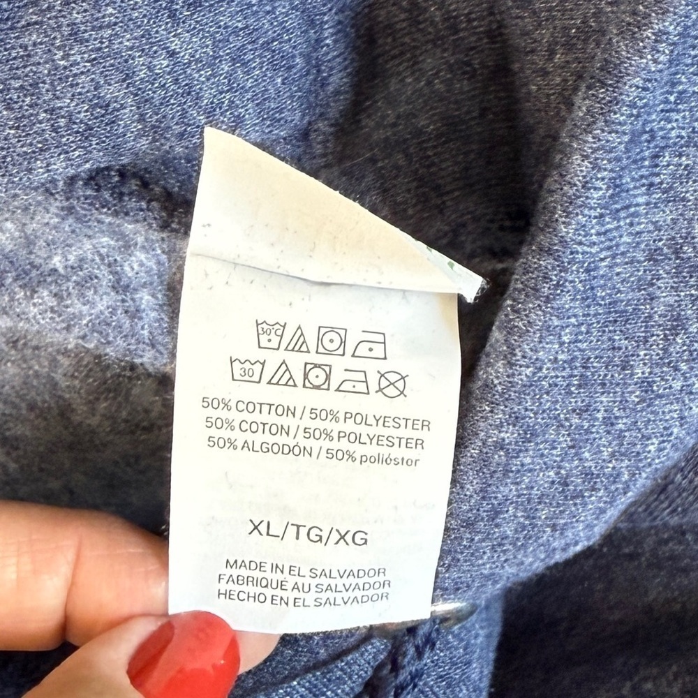 Hanes Men's Eco Smart Hoodie. Cotton Blend Heather Blue. XL #1526 - Picture 7 of 7